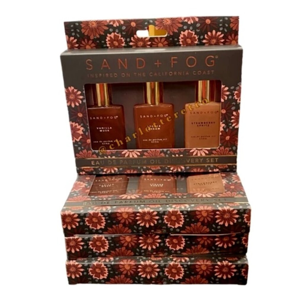 NIB • Sand + Fog Parfum Oil Rollerball Trio • Discovery Set